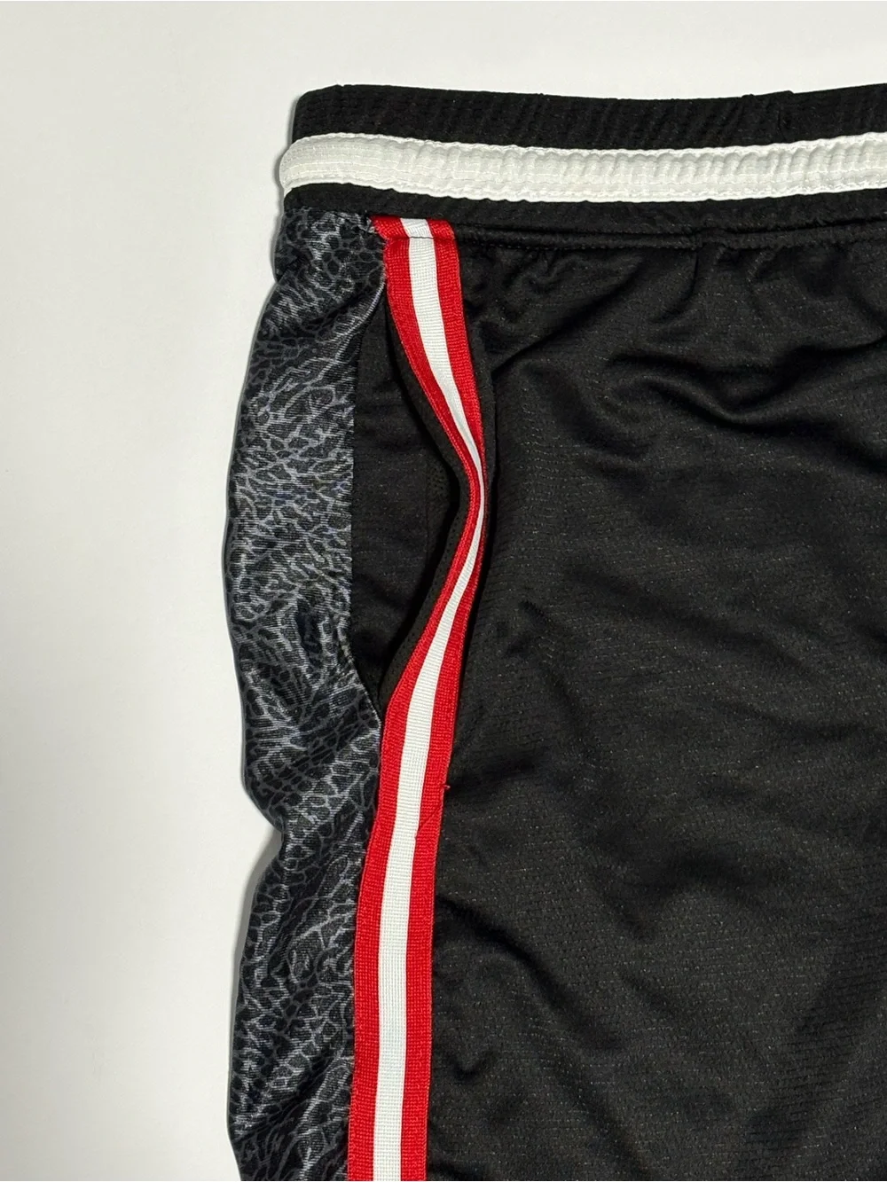 NBA Black, Red & White Chicago Bulls Basketball Shorts